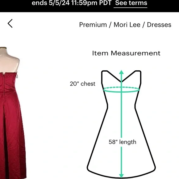 Gorgeous red gown by Moro Lee - Picture 3 of 3